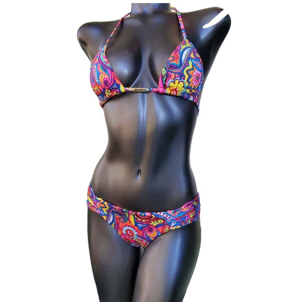 Brazilian Bikini - triangle top multi-color
